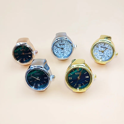 Hot-Selling Finger Ring Watch — Quartz Movement, Vintage Alloy Shell, Unisex Gift