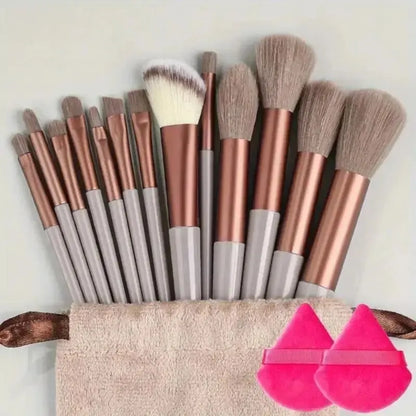10-Piece Soft Fluffy Makeup Brush Set – Foundation, Powder, Eyeshadow, Kabuki