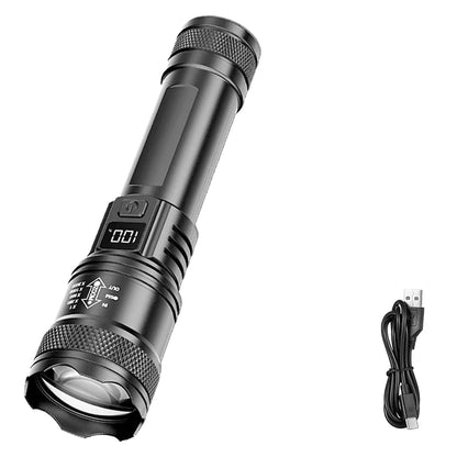 High Power  2000LM USB-Rechargeable Tactical LED Flashlight with Zoom Lanter