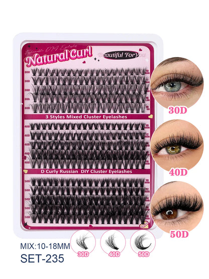 600pcs DIY Eyelash Extensions Kit — Thick Fluffy 30D/100D, Mix Length