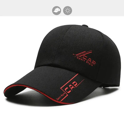 Men’s Summer Long-Brim Hat — Baseball Cap, Outdoor Sun Shield, Fishing & Hiking