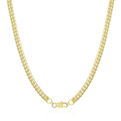 18K Gold/Silver Color 6mm Full Sideways Necklace — 8/18/20/24 Inch Chain