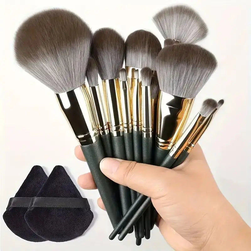 10-Piece Soft Fluffy Makeup Brush Set – Foundation, Powder, Eyeshadow, Kabuki