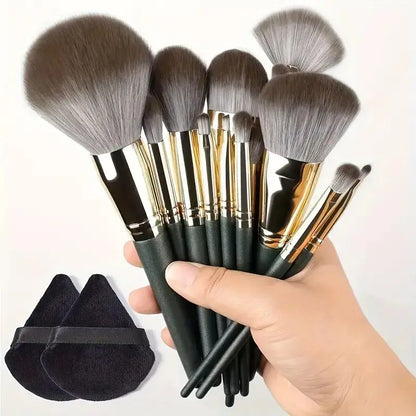 10-Piece Soft Fluffy Makeup Brush Set – Foundation, Powder, Eyeshadow, Kabuki