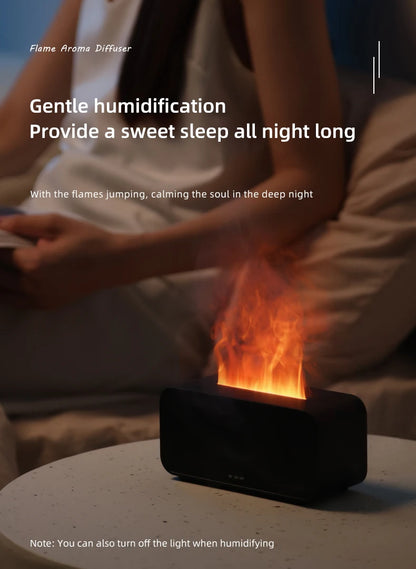 Mini Desktop Flame Humidifier with LED Lights – USB Diffuser & Aromatherapy