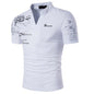 Graphic Print Polo Shirt for Men — V-Neck, Short-Sleeve Sports Fashion