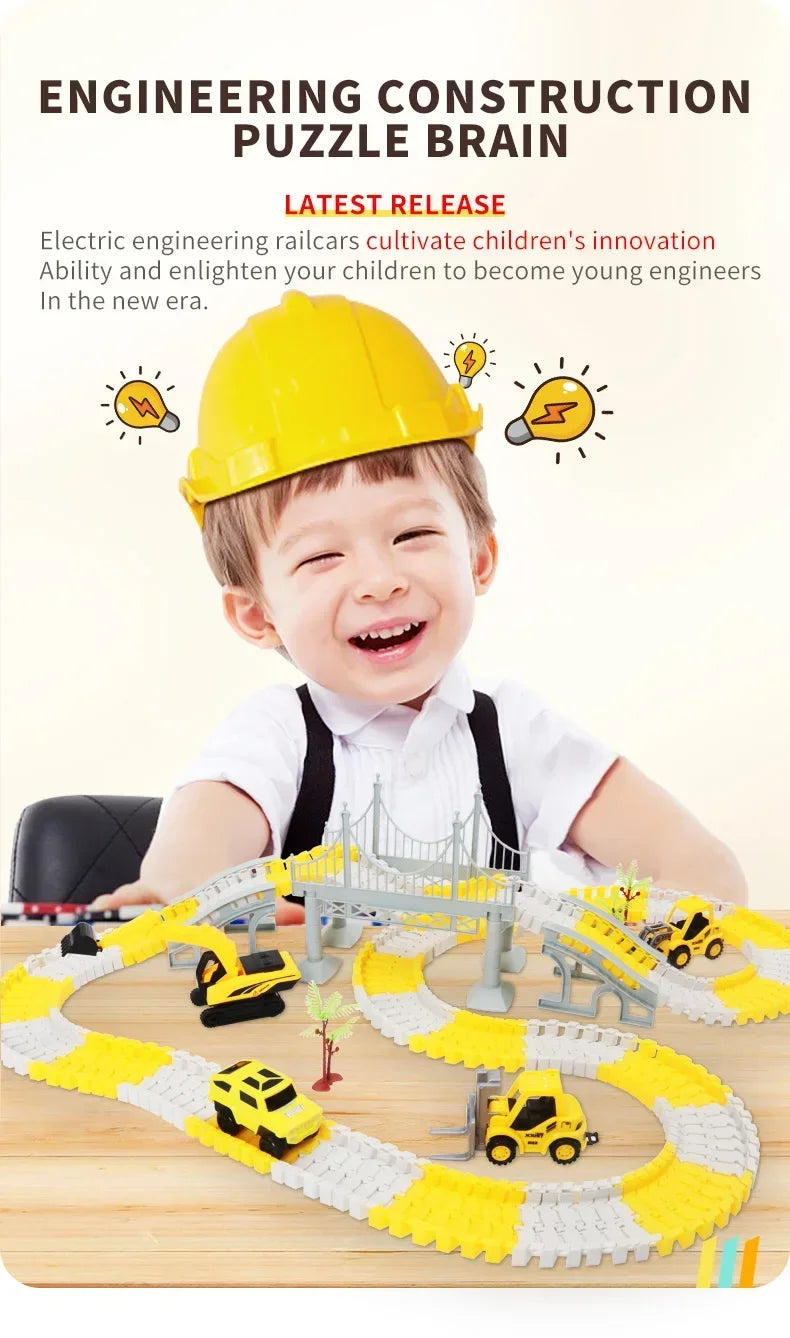 Educational Electric Track Car Set – 137–467 Pieces, Build & Learn Toy for Kids