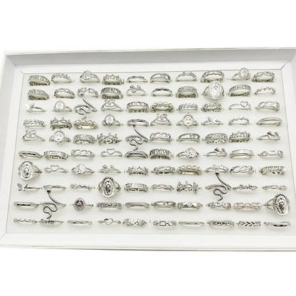 30pc/Lot Gold Color Finger Rings for Girls — Love, Snake, Animal, Butterfly, Cutout, Star, Pearl, Thin Joint