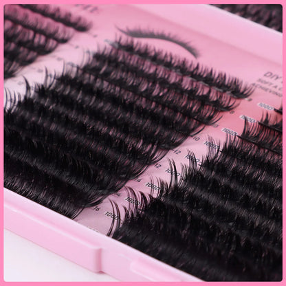 600pcs DIY Eyelash Extensions Kit — Thick Fluffy 30D/100D, Mix Length