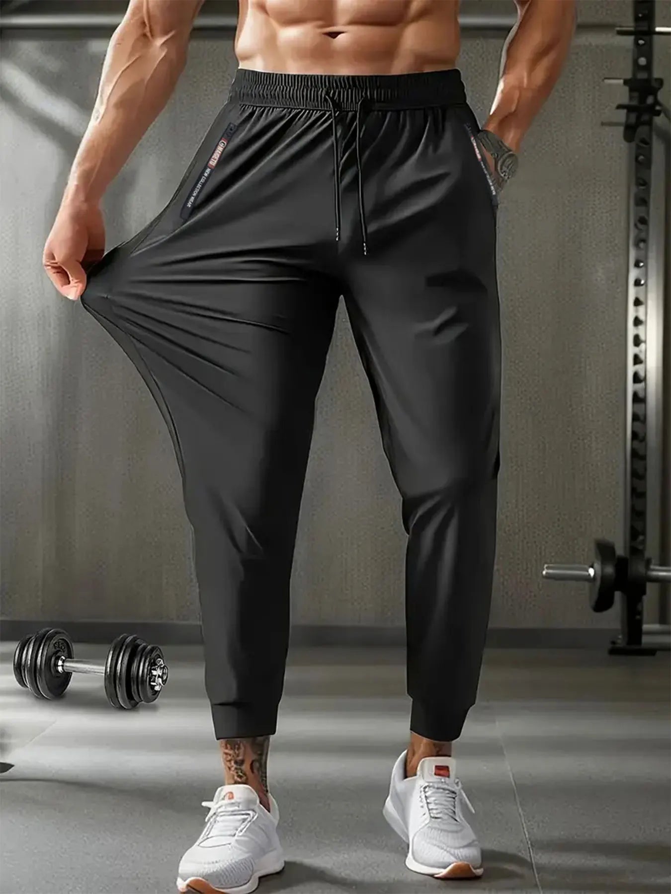 1/2/3 Piece Men’s Jogging Pants — Sports Fit, Zip Pockets, Quick-Dry