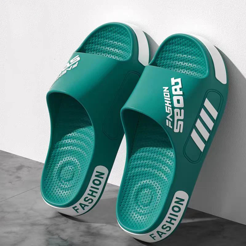 48-49 Men's Summer Slippers — Flat Sole, Open-Toe Slides for Women & Men