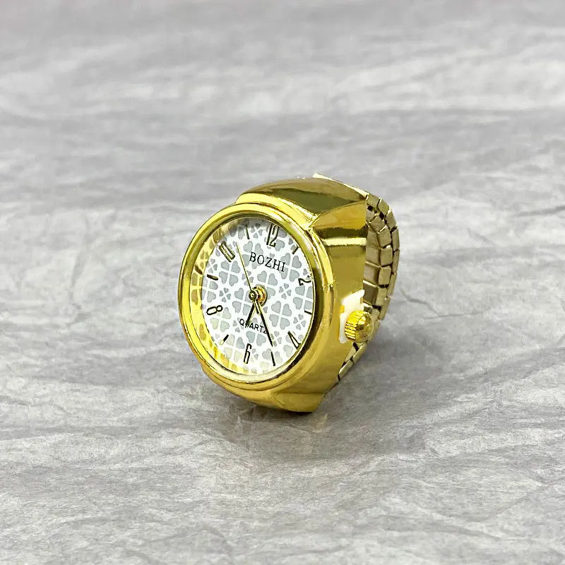 Hot-Selling Finger Ring Watch — Quartz Movement, Vintage Alloy Shell, Unisex Gift