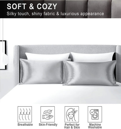 JuwenSilk Silk Pillowcase (Queen) – Natural Mulberry Silk, Smooth, Gentle on Hair & Skin