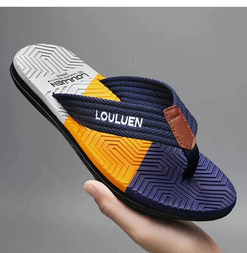 Men’s Fashion Flip Flops — Summer Beach Slippers, Breathable & Comfortable