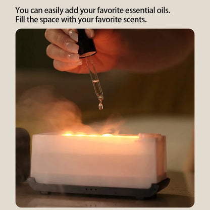 Mini Desktop Flame Humidifier with LED Lights – USB Diffuser & Aromatherapy