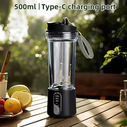 500ml Wireless Portable Juicer — USB Rechargeable, Intelligent Juice Cup, Mini Blender for Kitchen & Camping