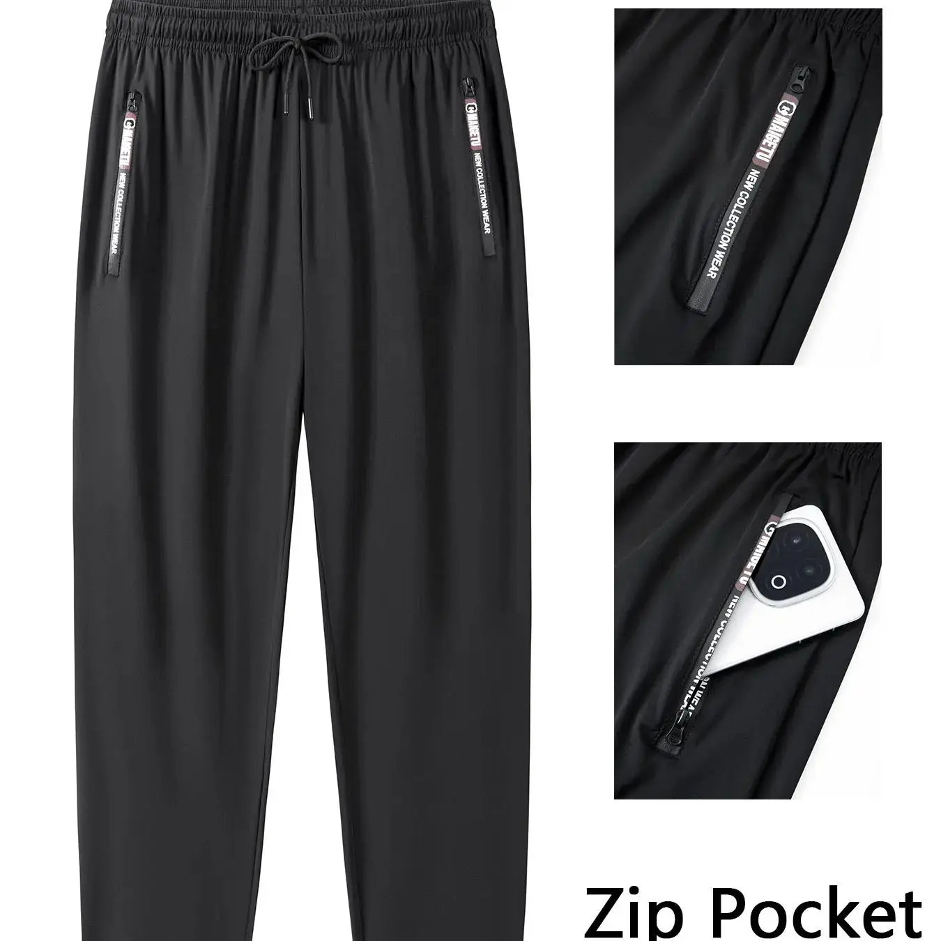 1/2/3 Piece Men’s Jogging Pants — Sports Fit, Zip Pockets, Quick-Dry