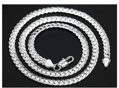 18K Gold/Silver Color 6mm Full Sideways Necklace — 8/18/20/24 Inch Chain
