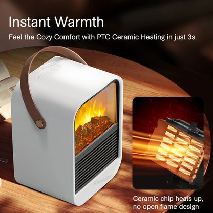 Fireplace Electric Heater Portable Desktop Warmer, Warm Blower Fan for Home Heating