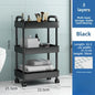 2025 Practical Rolling Cart (3-Layer) — Reinforced Handle for Kitchen, Bathroom, Craft & Nursery