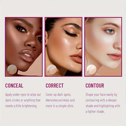 Sponge Head Concealer for Dark Circles & Skin Issues — Long-Lasting Moisturizing Foundation