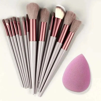 10-Piece Soft Fluffy Makeup Brush Set – Foundation, Powder, Eyeshadow, Kabuki