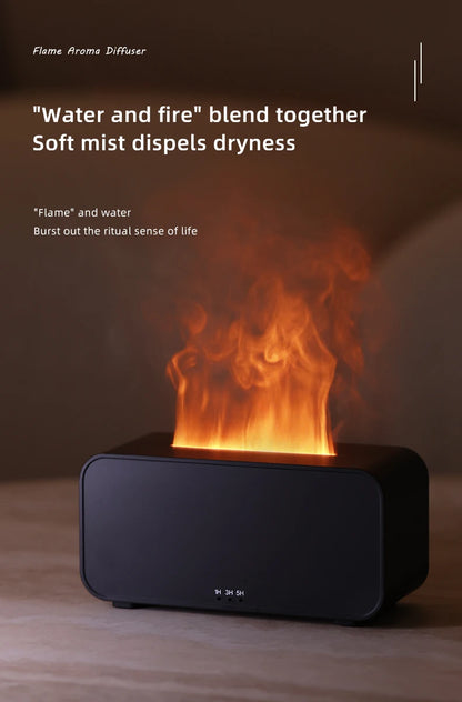 Mini Desktop Flame Humidifier with LED Lights – USB Diffuser & Aromatherapy