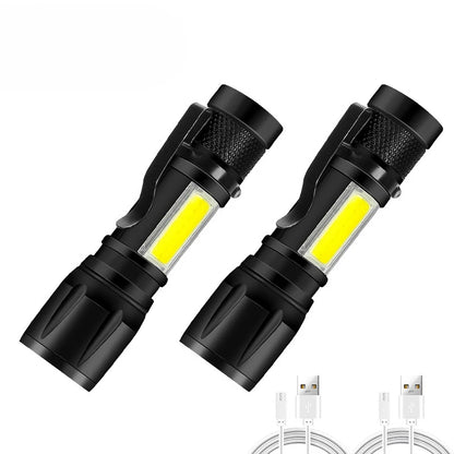High Power  2000LM USB-Rechargeable Tactical LED Flashlight with Zoom Lanter