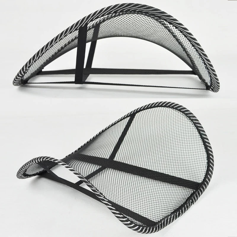 Ergonomic Back Support Cushion – Mesh Lumbar Pad for Car & Office Chairs