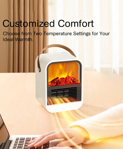 Fireplace Electric Heater Portable Desktop Warmer, Warm Blower Fan for Home Heating