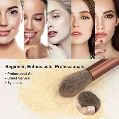 10-Piece Soft Fluffy Makeup Brush Set – Foundation, Powder, Eyeshadow, Kabuki