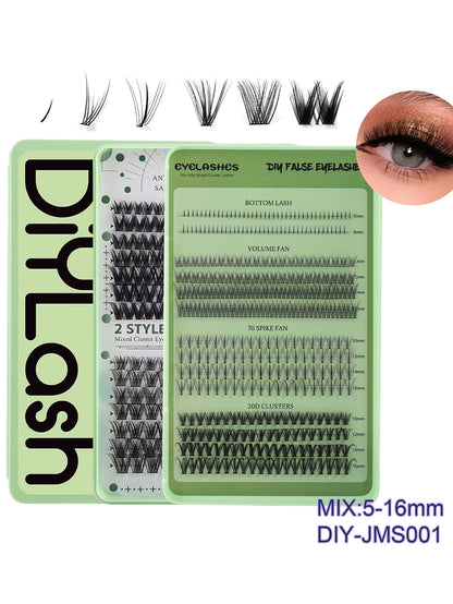 600pcs DIY Eyelash Extensions Kit — Thick Fluffy 30D/100D, Mix Length