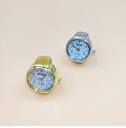 Hot-Selling Finger Ring Watch — Quartz Movement, Vintage Alloy Shell, Unisex Gift