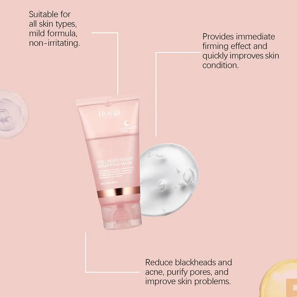 Collagen Overnight Wrapping Facial Mask — Korean Night Care, Deep Hydration, 75ml