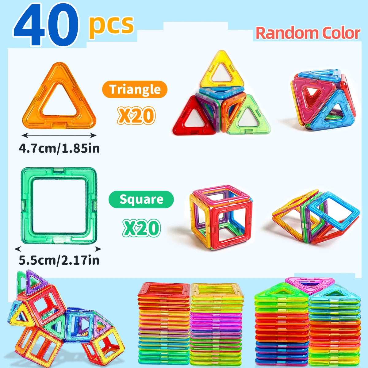 STEM Learning Magnetic Blocks — Medium DIY Construction Toys