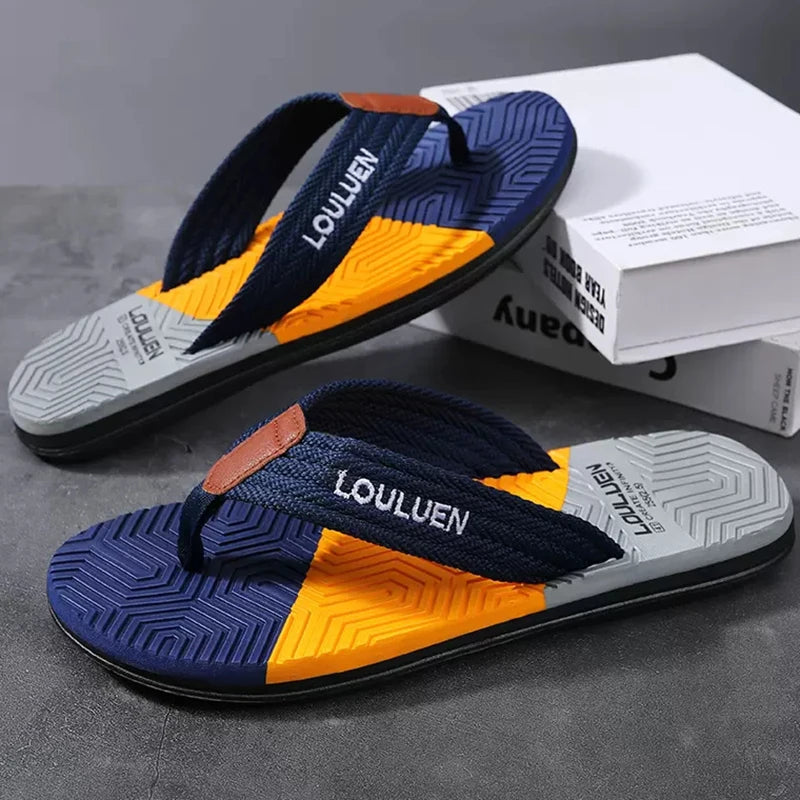 Men’s Fashion Flip Flops — Summer Beach Slippers, Breathable & Comfortable