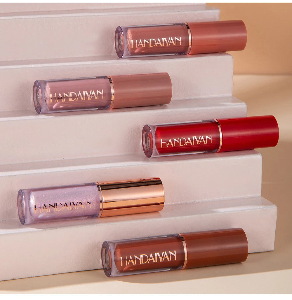 HANDAIYAN 12-Color Velvet Matte Lip Gloss Set — Liquid Lipstick Gift Box