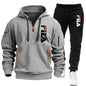 Men's 2025 Autumn/Winter Hooded Sweatshirt + Long Pants Two-Piece Set