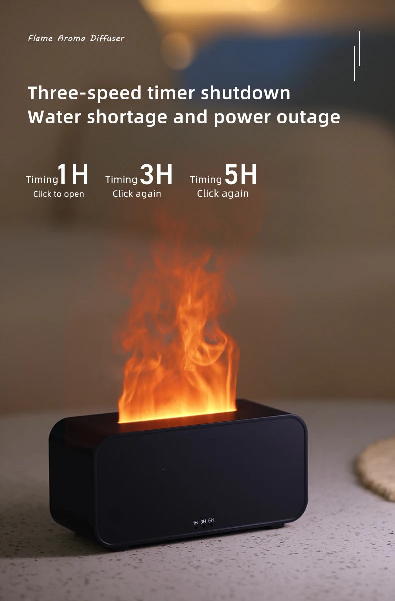 Mini Desktop Flame Humidifier with LED Lights – USB Diffuser & Aromatherapy