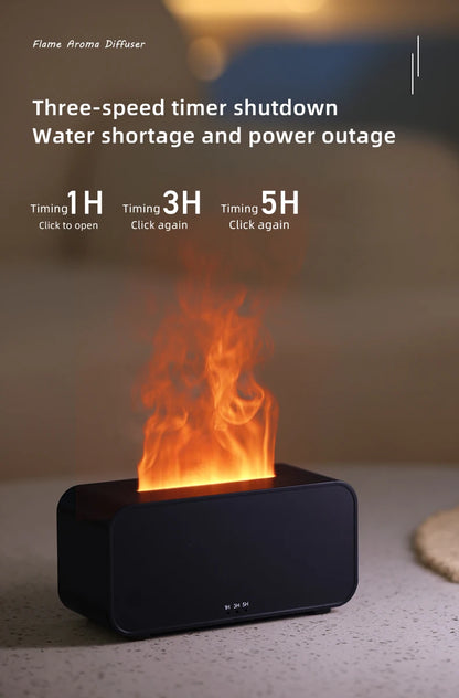 Mini Desktop Flame Humidifier with LED Lights – USB Diffuser & Aromatherapy