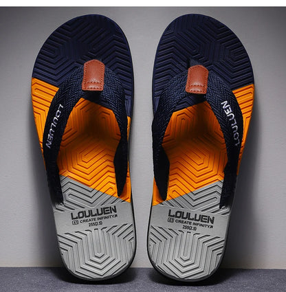 Men’s Fashion Flip Flops — Summer Beach Slippers, Breathable & Comfortable