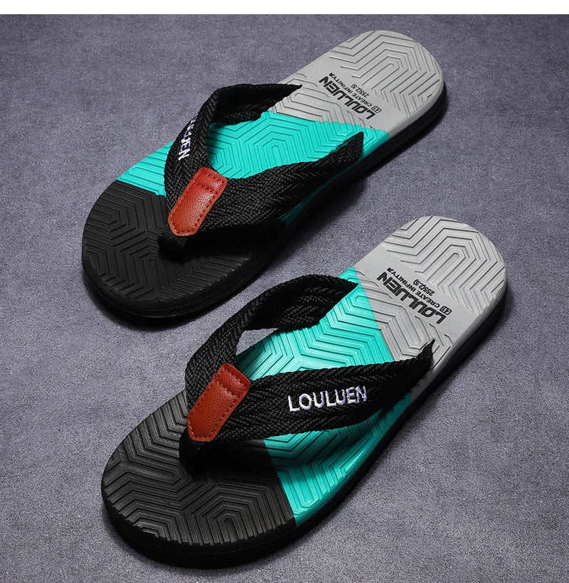 Men’s Fashion Flip Flops — Summer Beach Slippers, Breathable & Comfortable