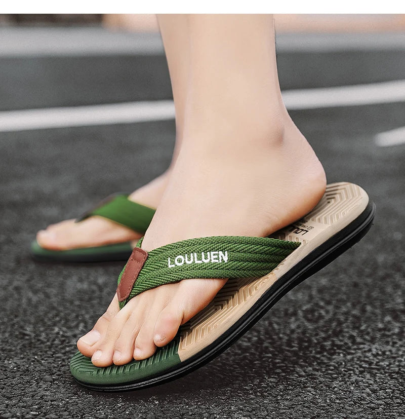 Men’s Fashion Flip Flops — Summer Beach Slippers, Breathable & Comfortable