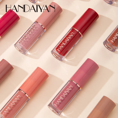 HANDAIYAN 12-Color Velvet Matte Lip Gloss Set — Liquid Lipstick Gift Box