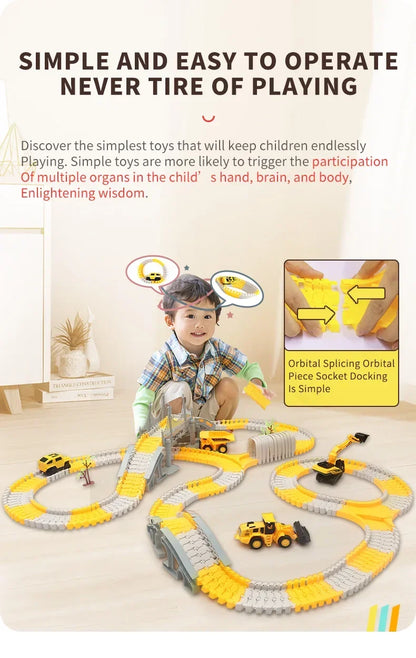 Educational Electric Track Car Set – 137–467 Pieces, Build & Learn Toy for Kids