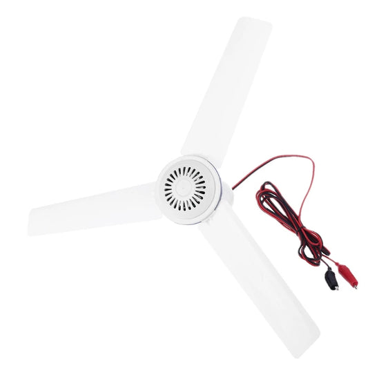 12V Silent Ceiling Fan 19.6inch Camping Tent Hanging Fan for Outdoor Home C4DA