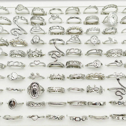30pc/Lot Gold Color Finger Rings for Girls — Love, Snake, Animal, Butterfly, Cutout, Star, Pearl, Thin Joint