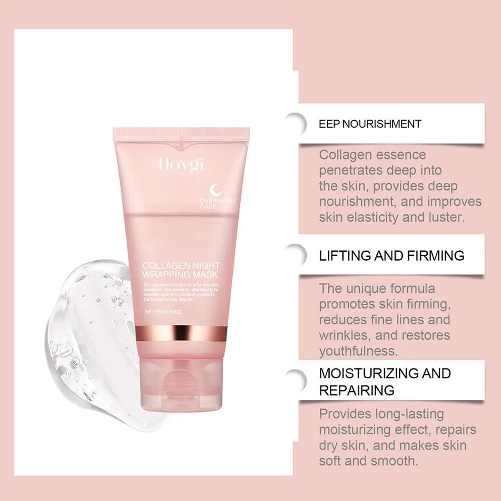 Collagen Overnight Wrapping Facial Mask — Korean Night Care, Deep Hydration, 75ml
