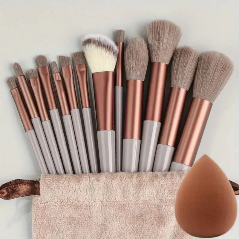 10-Piece Soft Fluffy Makeup Brush Set – Foundation, Powder, Eyeshadow, Kabuki