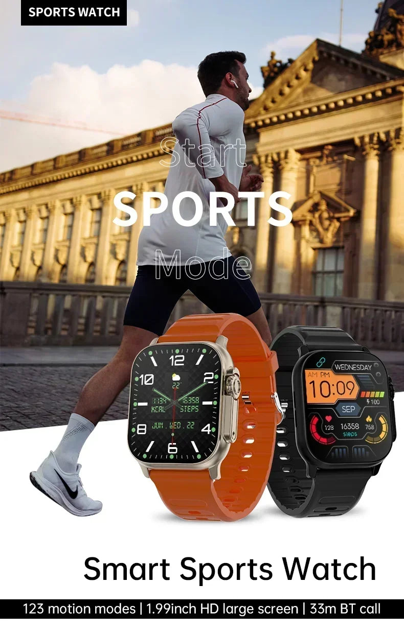 Smartwatch T900 U2 – 49mm Bluetooth Call, NFC, GPS, Wireless Charging, Music & Games (2024)